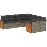 Maison Chic Seti vrtnega pohištva - Vrtna garnitura - Vrtni pohištvo set 8-delna z blazinami siv poli ratan, (21798129) | Shoptok.si