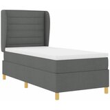  Krevet s opruga kutije Tamno siva 200 x 90 cm tkanina Slike