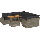 vidaXL 9-dijelni set vrtnih sofa od poliratana s jastucima sivi | shoptok.hr