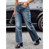 DStreet Spodnie damskie WESTCODE jeansowe szerokie z wysokim stanem niebieskie | Shoptok.si