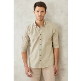 ALTINYILDIZ CLASSICS Men's Khaki Slim Fit Slim Fit Buttoned Collar Cotton Oxford Shirt Cene