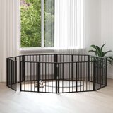  Pasja vrata 8 pcs Črna 80 x 60 cm Cinkana jeklena, (5000232726) | Shoptok.si