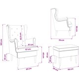  Fotelja s footstoolom 2 kom. Tamnozelena Tkanina | shoptok.hr