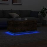  Stolić za kavu s LED svjetlima boja hrasta 90 x 50 x 40 cm Smeđa | Shoptok.si