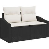  9-delni vrtni kavč set z blazinami Črn poli ratan, (22090879) | Shoptok.si