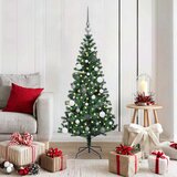 vidaXL Umjetna preddekorirana božićna jelka med 150 LED Zelena 150 cm | Shoptok.si