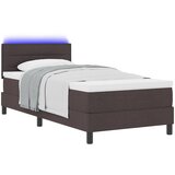 vidaXL Box Spring Postelja z Blazino & LED Temno Rjava 100x200 cm Tkanina, (22067180) | Shoptok.si