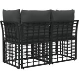 Vanjski loveseat s jastukom 2 pcs Crna i tamno siva poliratan | shoptok.hr