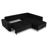 Cosmopolitan Design Crna baršunasti sklopiva/s prostorom za odlaganje kutna garnitura (s desnim kutom/u obliku slova L) Kyoto – | shoptok.hr