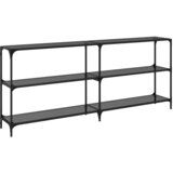  Konzolni stol s crnom staklenom površinom 194,5x30x81cm čelični | shoptok.hr