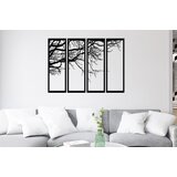 Opviq set zidnih dekoracija Tree, 25x50 cm 2 mm, 4 komada, Crna Cene