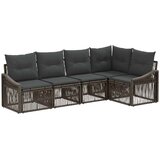 vidaXL Vrtna sedežna garnitura 5 pcs Siva poli ratan, (5000270414) | Shoptok.si