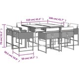  Vrtna jedilna garnitura 9-delna z blazinami črn poli ratan, (21007927) | Shoptok.si