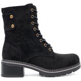 Shelvt Black lace-up workers with a thick sole Cene