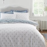 Bianca Bela/modra bombažna posteljnina za zakonsko posteljo 200x200 cm Esme Floral – | Shoptok.si