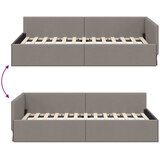  Kutni okvir kreveta Sivo-smeđa 90 cm x 190 cm tkanina | Shoptok.si