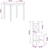  Blagovaonski set 3 kom. Bež Čvrsto Hrastovo Drvo | shoptok.hr