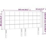  Uzglavlje crno 163 x 16 x 118/128 cm od tkanine | shoptok.hr