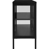 Komoda crna 105 x 35 x 70 cm od čelika i stakla | shoptok.hr