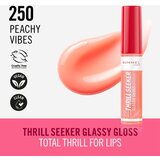 Rimmel London Thrill Seeker Glassy Gloss sijaj za ustnice za večji volumen odtenek 250 Peachy Vibes 10 ml | Shoptok.si