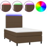  Krevet s oprugama i madracem LED tamnosmeđi 120x190 cm tkanina | shoptok.hr
