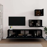  4-dijelni set TV ormarića crni od konstruiranog drva | shoptok.hr