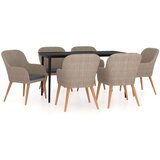  7-dijelni vrtni blagovaonski set s jastucima smeđi | shoptok.hr