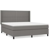  Box spring postelja z vzmetnico temno siva 160x200 cm blago, (20898896) | Shoptok.si