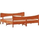  Okvir kreveta s uzglavljem voštano smeđi 200x200 cm od borovine | shoptok.hr