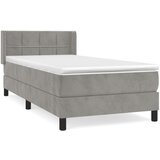 Box spring postelja z vzmetnico svetlo siva 100x200 cm žamet, (20725273) | Shoptok.si