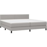  Box spring postelja z vzmetnico LED sv. siva 200x200 cm blago, (20726002) | Shoptok.si