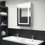  kopalniška omarica z ogledalom betonsko siva 50x13x70 cm, (20622350)