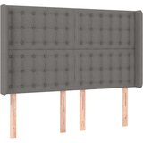  LED posteljno vzglavje temno sivo 147x16x118/128 cm blago, (20737609) | Shoptok.si