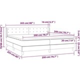  Krevet s oprugama i madracem krem 200 x 200 cm od tkanine | shoptok.hr