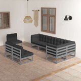  Vrtna sedežna garnitura 8-delna z blazinami trdna borovina, (20677163) | Shoptok.si