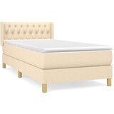  Box spring postelja z vzmetnico krem 90x200 cm blago, (20725144) | Shoptok.si