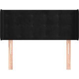  Vzglavje z ušesi črno 93x16x78/88 cm žamet, (20794299) | Shoptok.si