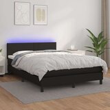  Box spring s madracem LED crni 140 x 190 cm umjetna koža Cijene