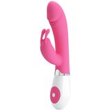 Pretty Love Gene - Vodoodporen vibrator za točko G s čepom (roza in bela) Cene
