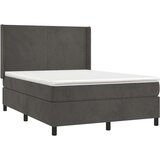  Box spring posteljni z vzmetnico temno siv 140x190 cm žamet, (20791025) | Shoptok.si