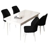 Hanah home set trpezarijski sto i 4 stolice arp white black | ePonuda.com