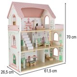  LULILO drvena kućica za lutke Peonio 70cm LED roza | shoptok.hr