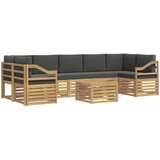  Set vanjskih sofa 8 kom. Bijela i antracit Poliester | shoptok.hr