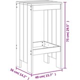 vidaXL Vrtni stolček 2 kosa črn 40x36x75 cm trdna borovina | Shoptok.si