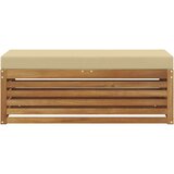  Vanjska stolica klupa s jastukom Prirodna 115 x 43 x 37 cm - Prirodno i bež 115 cm Zatvoren prostor za noge | shoptok.hr