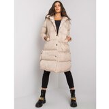 Fashion Hunters Ladies' beige jacket with a hood Cene