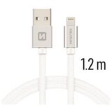 Swissten kabel USB/Lightning, platneni, 1.2m, srebrni | shoptok.hr