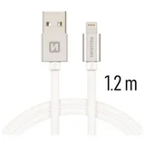 kabel USB/Lightning, platneni, 1.2m, srebrni