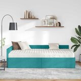  Kutni krevetni okvir s madracem Ostalo 2 pcs Tirkizna Baršun | shoptok.hr