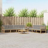  Set vanjskih sofa s jastukom 7 pcs Bijela i svjetlosiva | shoptok.hr